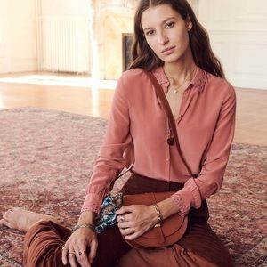 Sezane Roxanne silk blouse
